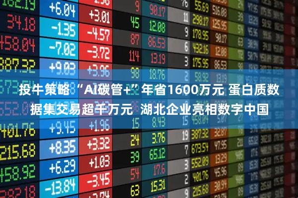 投牛策略 “AI碳管+”年省1600万元 蛋白质数据集交易超千万元  湖北企业亮相数字中国